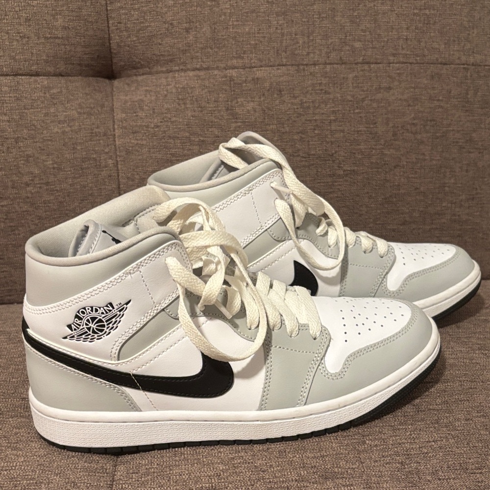 Nike Air Jordan Mid White and Gray Sneakers